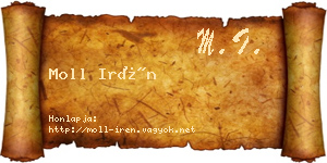 Moll Irén névjegykártya